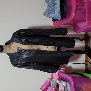 3xl black leather coat.